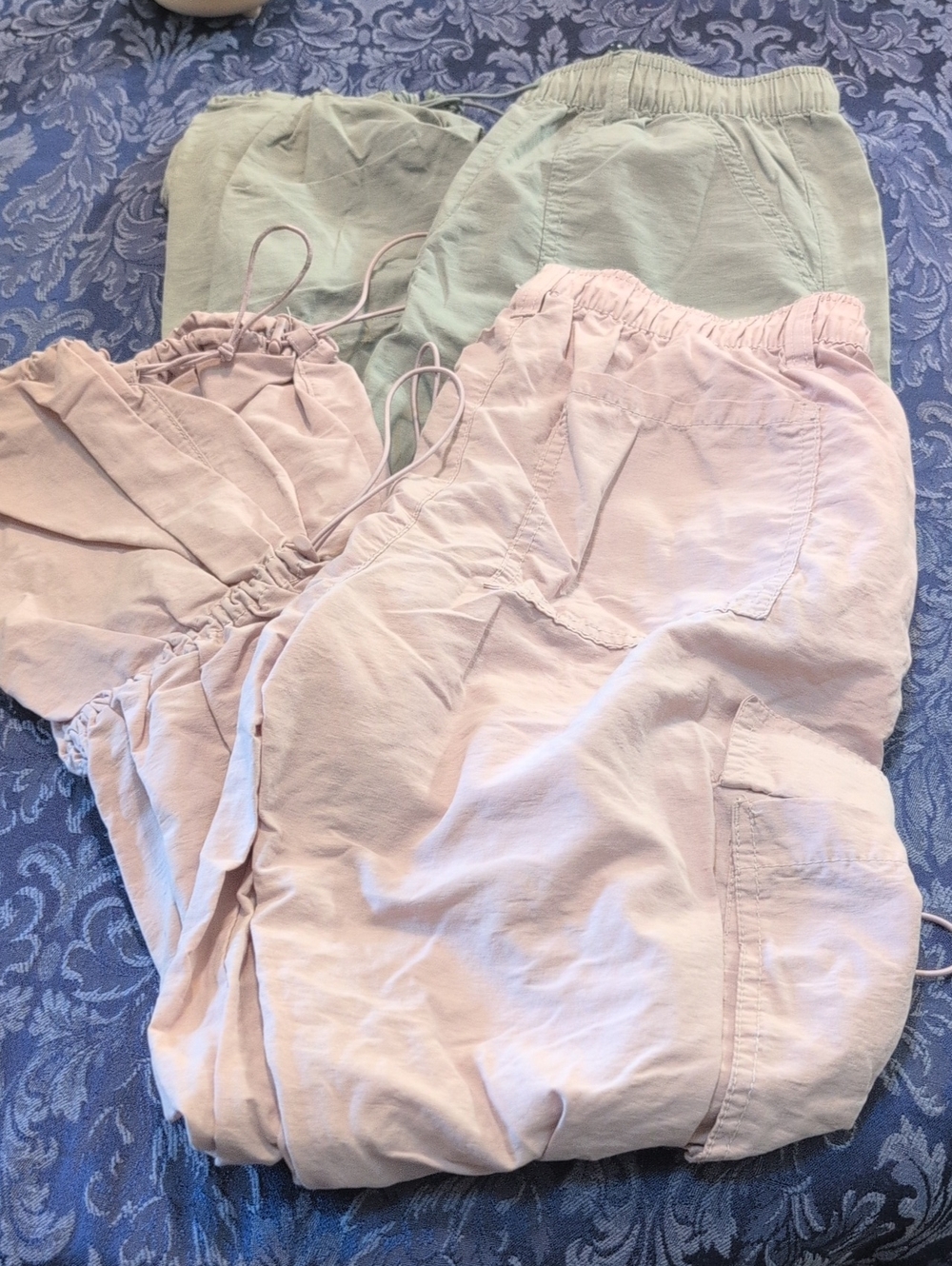 Aeropostale Girls' Pastel Pink & Sage Elastic-Waist Joggers